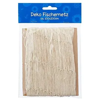 Fischernetz für DIY-Deko – maritime Dekoration – klein, ca. 100 x 200 cm | natürliches Sisalband zum Aufhängen an die Wand – Wohndekoration – Badezimmerdeko – Muscheln, Strand, Outdoor – Seaside No.64