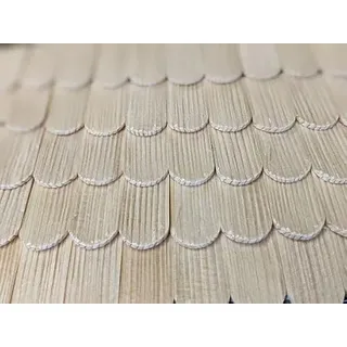 Holzschindeln mit Rundung – 55 Stück – Echtholz Natur | Krippenbau & Modellbau Dachschindeln 40×19 mm | Krippenzubehör & Bastelmaterial