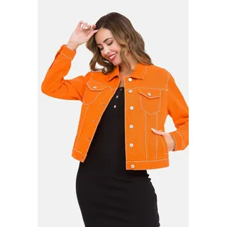 Cipo & Baxx Damen, Jeansjacke Oversize Lang Denim Frezeitjacke WJ212 orange, M, - M