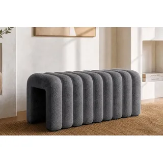 riess-ambiente Polsterbank VOGUE 95cm grau - Bouclé, Schaumstoff, Lounge, montiert, kuschelig (Einzelartikel, 1-St), Moderne Bettbank - ideal für Wohn-, Ess- oder Schlafzimmer oder Loft grau