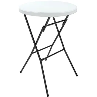 CASARIA Stehtisch Ø 72 x 110 cm weiß klappbar 2 St.