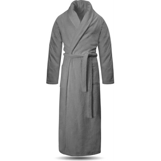 normani Bademantel »Bademantel aus 100 % Baumwolle Lola«, Baumwolle, Schalkragen, Bindegürtel, extra lang, auch 100 % saugstarker Baumwolle grau S