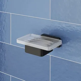 viverso Seifenschale zur Wandmontage Schwarz