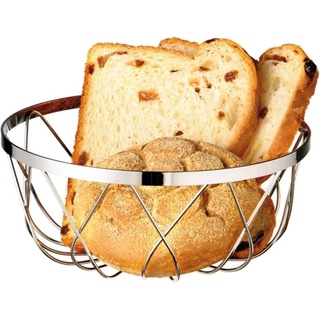 APS Brot- und Obstkorb, rund, Durchmesser: 180 mm aus Metall, verchromt, stapelbar, nicht spülmaschinen, Brotaufbewahrung