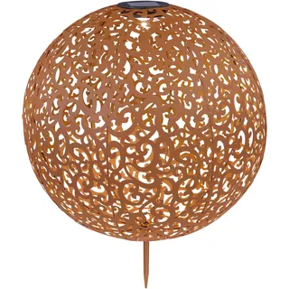 GLOBO Solarleuchte Metall 50 cm inkl. LED rostfarben