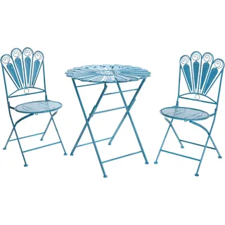 Beliani Bistro Set 3-tlg. Blau