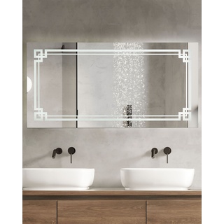 Badspiegel mit LED-Beleuchtung rechteckig 120 x 60 cm AVRANCHES