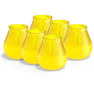 Bolsius – Outdoorkerzen - Citronella - 6 Stück - Im Glass - Gelb - 40 brennstunden - Mit natürlichen Extrakten - Mit natürlichem veganem Wachs - Ohne Palmöl