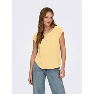 ONLY Kurzarmbluse ONLVIC – feminines Blusenshirt in lockerer Form Materialmix, regular fit gelb L (40)