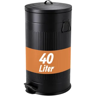 Relaxdays Retro Mülleimer 20 l Schwarz