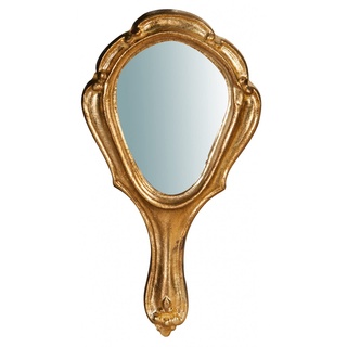 Biscottini Handspiegel 12 x 2 x 21 cm aus Holz | Dekorativer tragbarer Spiegel und Make-up-Spiegel für Mädchen und Mädchen | Tragbarer Friseurspiegel