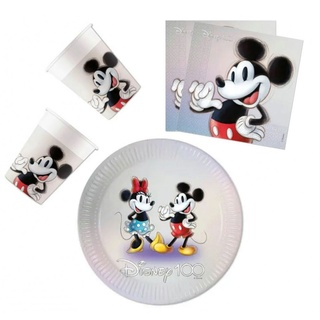 Disney Einweggeschirr-Set Disney Minnie Mickey Mouse Geburtstag Deko Set 36tlg.Partyset (36-tlg), 8 Personen bunt