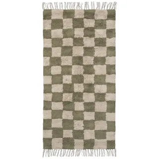 Ferm Living Mara Kinderteppich 80 x 150 cm Elm Green / Warm Sand