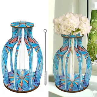 CXINLky Diamond Art Painting Blumenvase, Kreativ Diamond Art Mandala Reagenzgläser mit Bürste, Reagenzglas Vase für Hydrokultur Pflanzen, Tisch Hause Büro Wohnzimmer Deko-10-Mandala