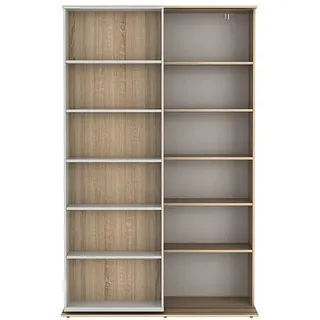 vente-unique Bücherregal 116,6 x 185 x 46 cm Weiß/Eiche