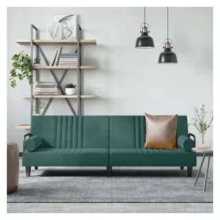 vidaXL Schlafsofa mit Armlehnen Dunkelgrün Samt