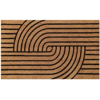 Wecon Home Fussmatte Modern Mania, Schwarz, Hellbraun, Textil, Streifen, rechteckig, 40x60 cm, schmutzabweisend, für Fußbodenheizung geeignet, rutschhemmend, pflegeleicht, widerstandsfähig, Teppiche & Böden, Fuß & Stufenmatten, Fußmatten und Schmutzfangmatten
