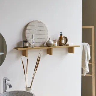 Wandregal Regal horizontale Wandanbringung Teakholz Tikamoon