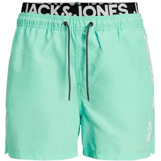 JACK & JONES Herren Badehose Badeshort SPLICELOGO S M L XL XXL Schwarz Rot Orang - L