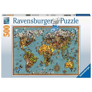 Ravensburger Puzzle »500 Teile Puzzle Antike Schmetterling-Weltkarte«, Puzzleteile