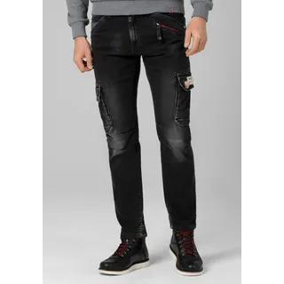 Regular-fit-Jeans TIMEZONE "Regular RogerTZ" Gr. 30, Länge 32, schwarz Herren Jeans 5-Pocket-Jeans