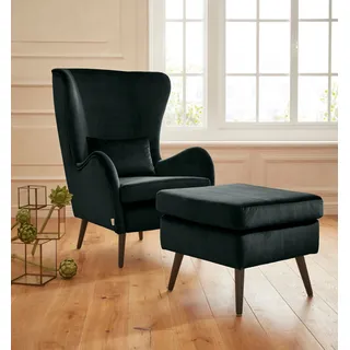 Home Affaire Ohrensessel Sallito Polyester 76 x 109 x 85 cm Grün mit Hocker