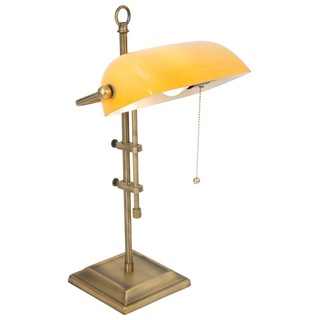 Bankerlampe Schreibtischleuchte Tischlampe höhenverstellbar neigbar bronze gelb