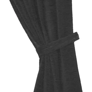 Wirth Raffhalter Thermo-Chenille 288g/m2, Gardinen, (2-tlg), 2-er Set schwarz 100 cm x 6 cm