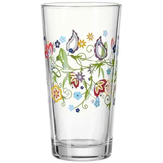 Ritzenhoff & Breker Glas Trinkglas Shanti mit Paisley-Blüten-Dekor 380 ml, Glas bunt