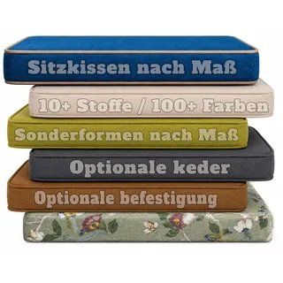 LUXUCURE Bankauflage nach Maß, Bankkissen für Innen & Outdoor, 5 cm Dick | Individuelle Größen & Sonderformen, Sitzkissen für Bank, Fensterbank, Schuhbank, Eckbank & Gartenbank, waschbarer Bezug