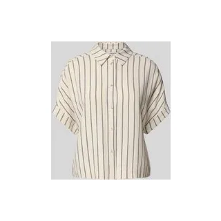 Cropped Bluse aus Viskose-Leinen-Mix Modell 'VIVA', Beige, 42