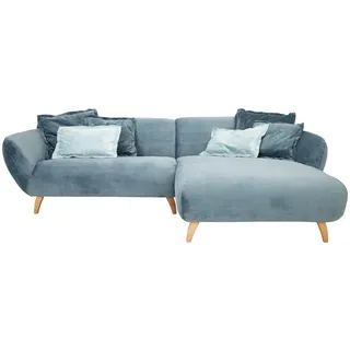 Carryhome Ecksofa, Petrol, Holz, Buche, massiv, 2-Sitzer, Füllung: Schaumstoff, Ottomane rechts, L-Form, 280x175 cm, Made in EU, seitenverkehrt erhältlich, Rücken echt, Wohnzimmer, Sofas & Couches, Wohnlandschaften, Ecksofas