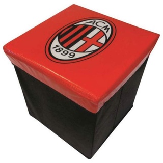 AC Milan,Pouf mit Vereinswappen des AC, Polyester, rot, 31 x 31 x 33 cm