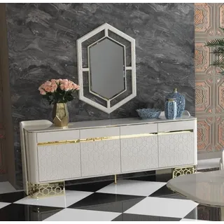 Sideboard Luxus Modernen Design Wohnzimmer Hochwertig Möbel Kommode Spiegel 2tlg