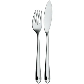 WMF Jette Fischbesteck 2 teilig, Fischset für 1 Person, Fischgabel, Fischmesser, Cromargan Protect Edelstahl poliert, kratzbeständig