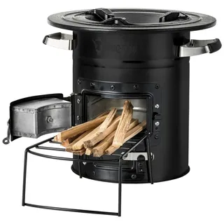 BBQ-Toro Feuerstelle Raketenofen RAKETE #2, schwarz, Rocket Stove für Dutch Oven, Dank dem Kamineffekt wird das Holz effektiv verbrannt. schwarz