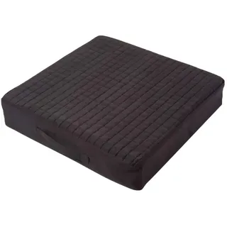 Homescapes Sitzkissen schwarz, Sesselkissen/Sitzerhöhung orthopädischer Schaumstoff mit Velours-Bezug