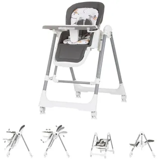 Chipolino Hochstuhl 2 in 1 Grau inkl. Babyschaukel