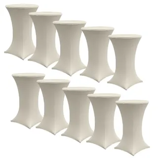 Trutzholm 10x Stehtischhusse Stretch 70 cm beige Tischdecke Husse Bistrotisch