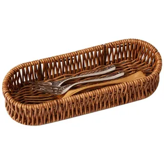 Brotkorb Aus Synthetischem Rattan, Multifunktionales Aufbewahrungstablett, Besteckkasten (geflochten)