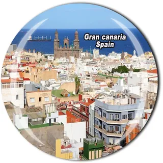 Kühlschrankmagnet, Motiv: Gran Canaria Spanien, Kristall, Touristen, Souvenir, Geschenk-Kollektion, Kühlschrank-Magnet-Aufkleber