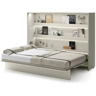 Schrankbett Bed Concept - Wandbett mit Lattenrost, Klappbett, Murphy Bed | Bettschrank, Schlaffläche 140x200 cm für 2 Personen, 46 cm tief, Soft-Close, Hebelifte, BC4, Horizontal, Kaschmir