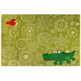 Sigikid Kinderteppich Crocodile, Grün, Textil, Tier, rechteckig, 80x150 cm, Textiles Vertrauen - Oeko-Tex®, für Fußbodenheizung geeignet, in verschiedenen Größen erhältlich, Fasern thermofixiert (heatset), pflegeleicht, Teppiche & Böden, Teppiche, Teppich Kinderzimmer