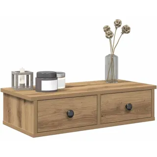 Wandregal Mit Schubladen Artisan-eiche 60x28x15cm Holzwerkstoff