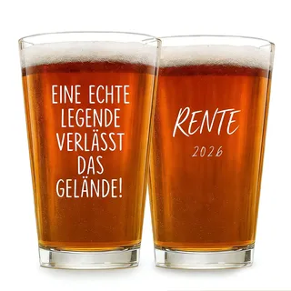 Bukecagif Bierglas Mit Gravur, Bierkrug und Biergläser 0,3, 2026 Renteneintritt Geschenk, Männer Als Weißbierglas Kölsch Glas, Für Ruhestand Freunde Kollegen