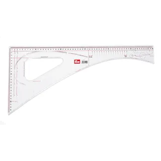 Prym 611499 Schneiderlineal 60 cm – Transparentes Lineal für Schnittmuster, Nähen & Schneiderei, 24 × 60 cm, Kunststoff, ideal für exakte Linienführung & Maßarbeit (mit 90 Grad Winkel)