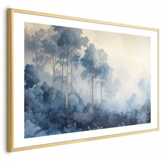 Poster – Ein Wald In Nebligen Blautönen