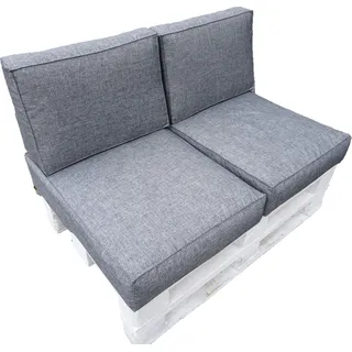 Jacek Paletten-Ecksofa mit Schaumkissen, Polsterset, 80 x 60 x 15 cm, Anthrazit (Set - 4 Elemente)