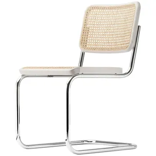 THONET S 32 V Freischwinger Buche weiß lasiert