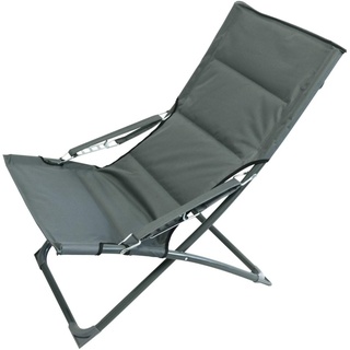 Strandstuhl Luxus Grau 4-fach verstellbar Camping Liegestuhl klappbar